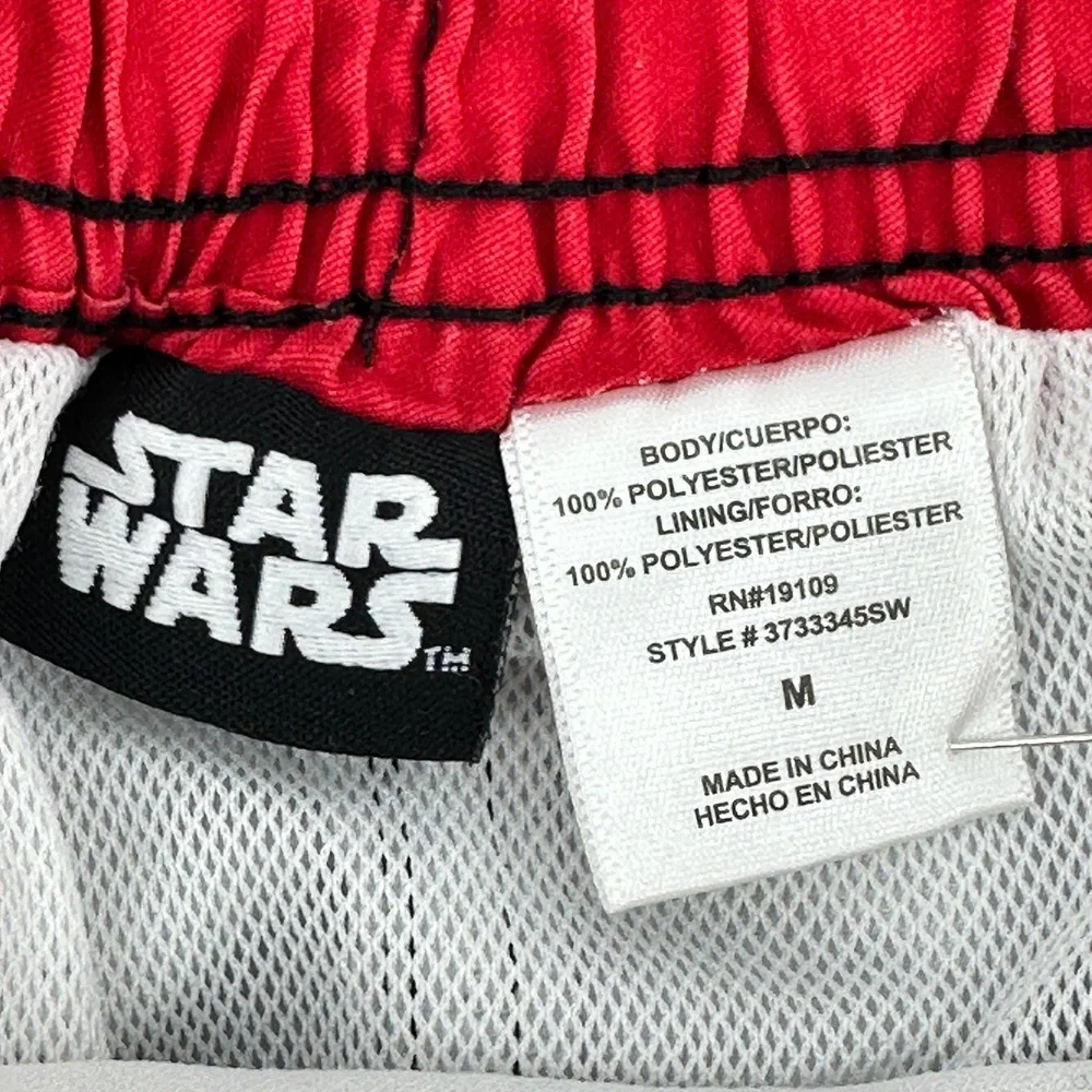 Star Wars Swim Trunks Boys‎ Medium M Black Red Character Print